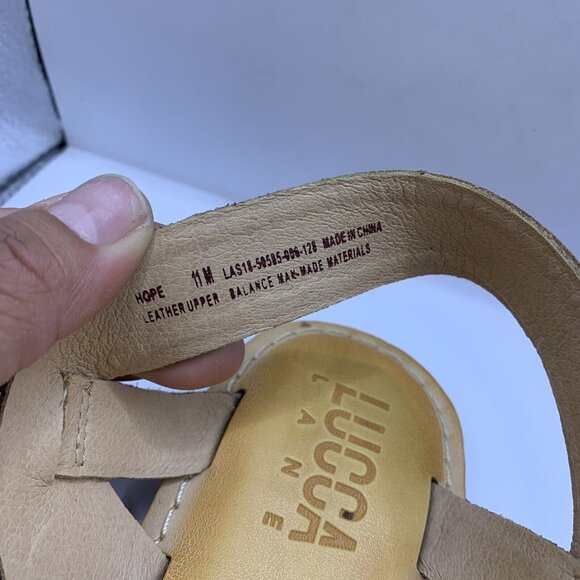 Lucca Lane Womens Hope Tan Leather Sandals Shoes size 11M D20 - Picture 3 of 8